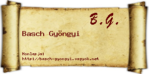 Basch Gyöngyi névjegykártya
